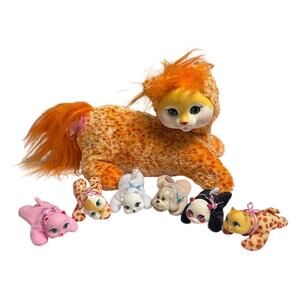 Kitty Surprise "Autumn" Plush Orange/White Mom Cat 2015 - 6 kittens EUC